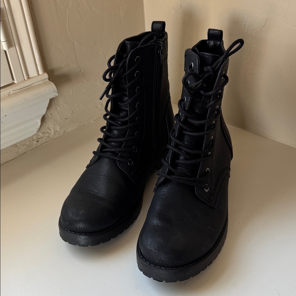 Amazon Essentials Black Combat Boots - image 2